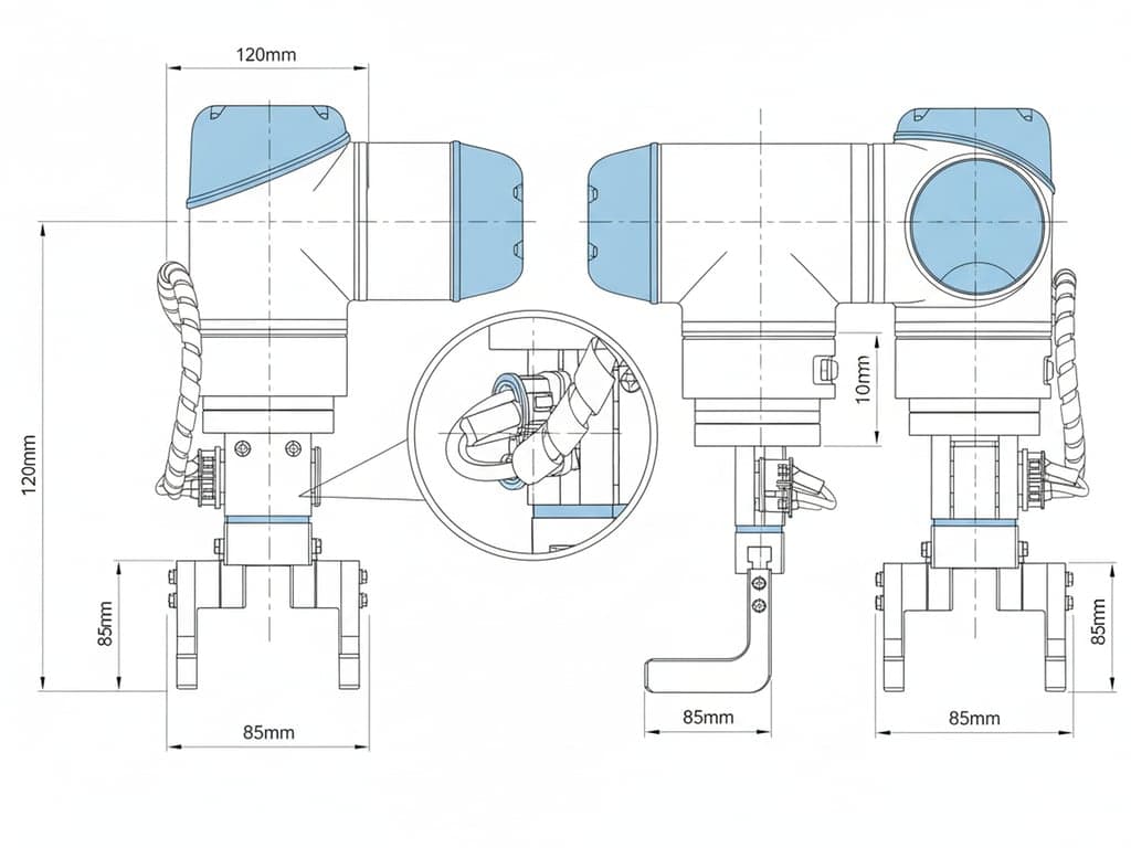 a clean CAD-style technical drawing with precise linework, accurate geometry, orthographic projection, consistent line weight, clear edges, and a professional engineering drafting appearance