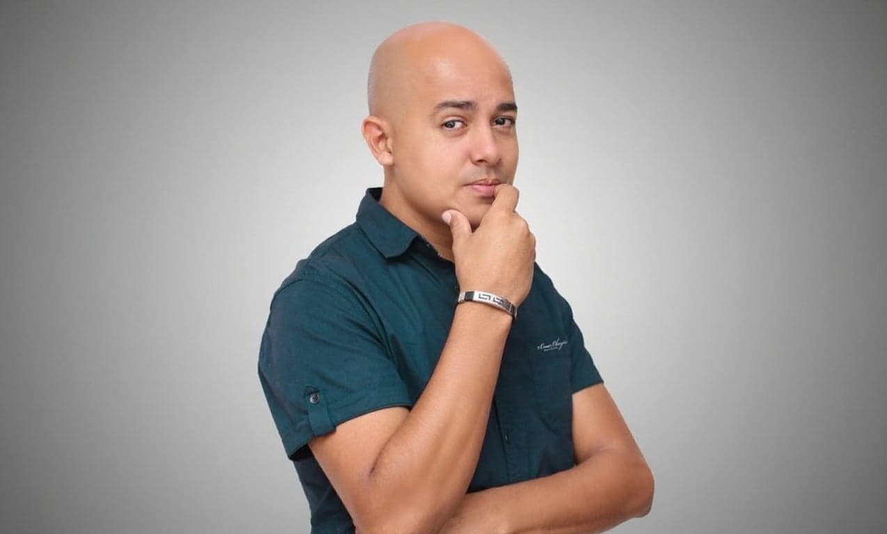 AI bald filter after transformation - portrait with AI generated bald look