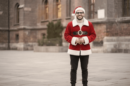 After Santa look – Santa-inspired outfit with winter warmth