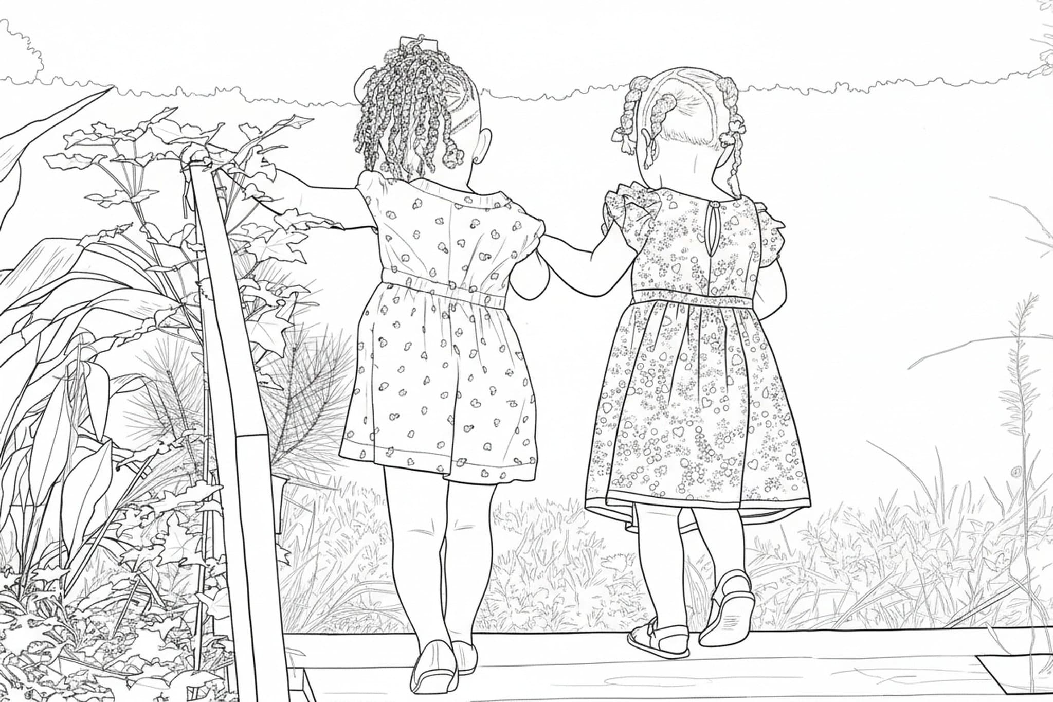 AI coloring page filter after transformation - selfie converted into AI coloring book outline