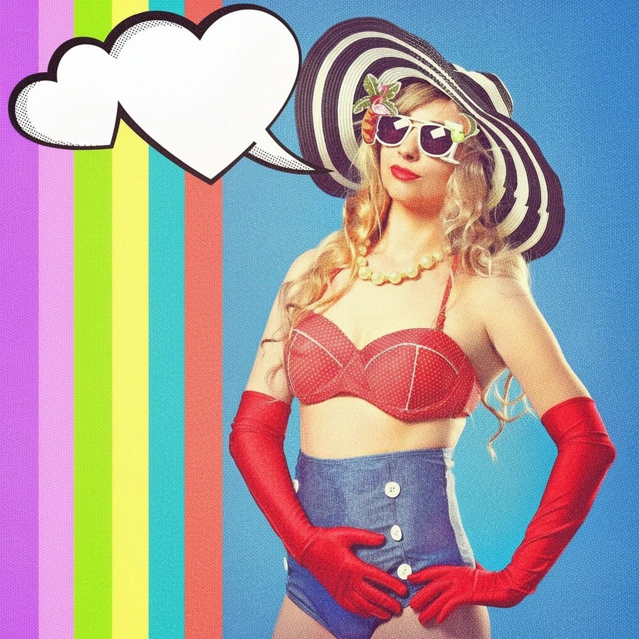 AI bold glamour filter after transformation - fashion portrait rendered with high-gloss glam look