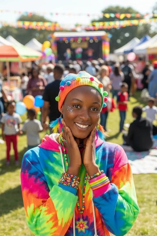 Festival Outfits filter after transformation - portrait wearing patterned kimono layer festival outfit with relaxed details