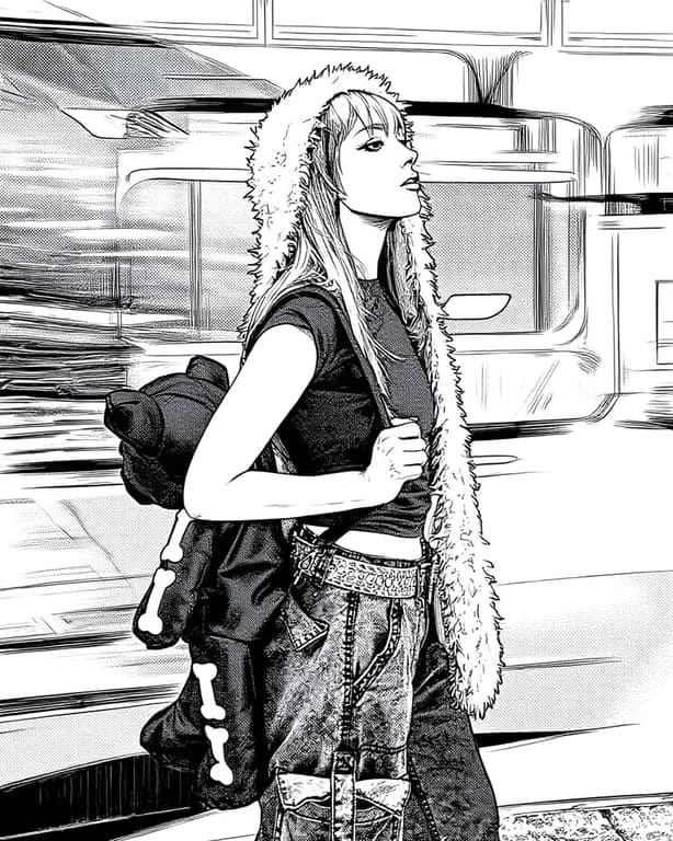 a portrait of a person edited to resemble a classic shoujo manga illustration with soft outlines, expressive eyes, and gentle lighting