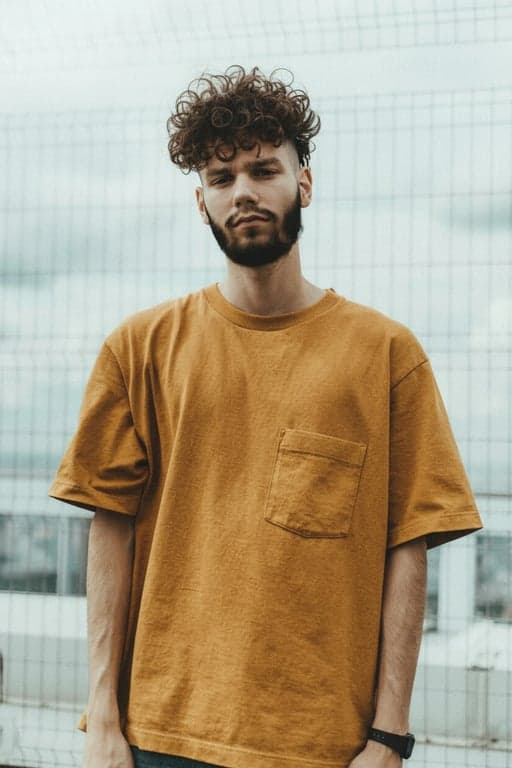 AI Curly hair filter after pic - man portrait with curly hair