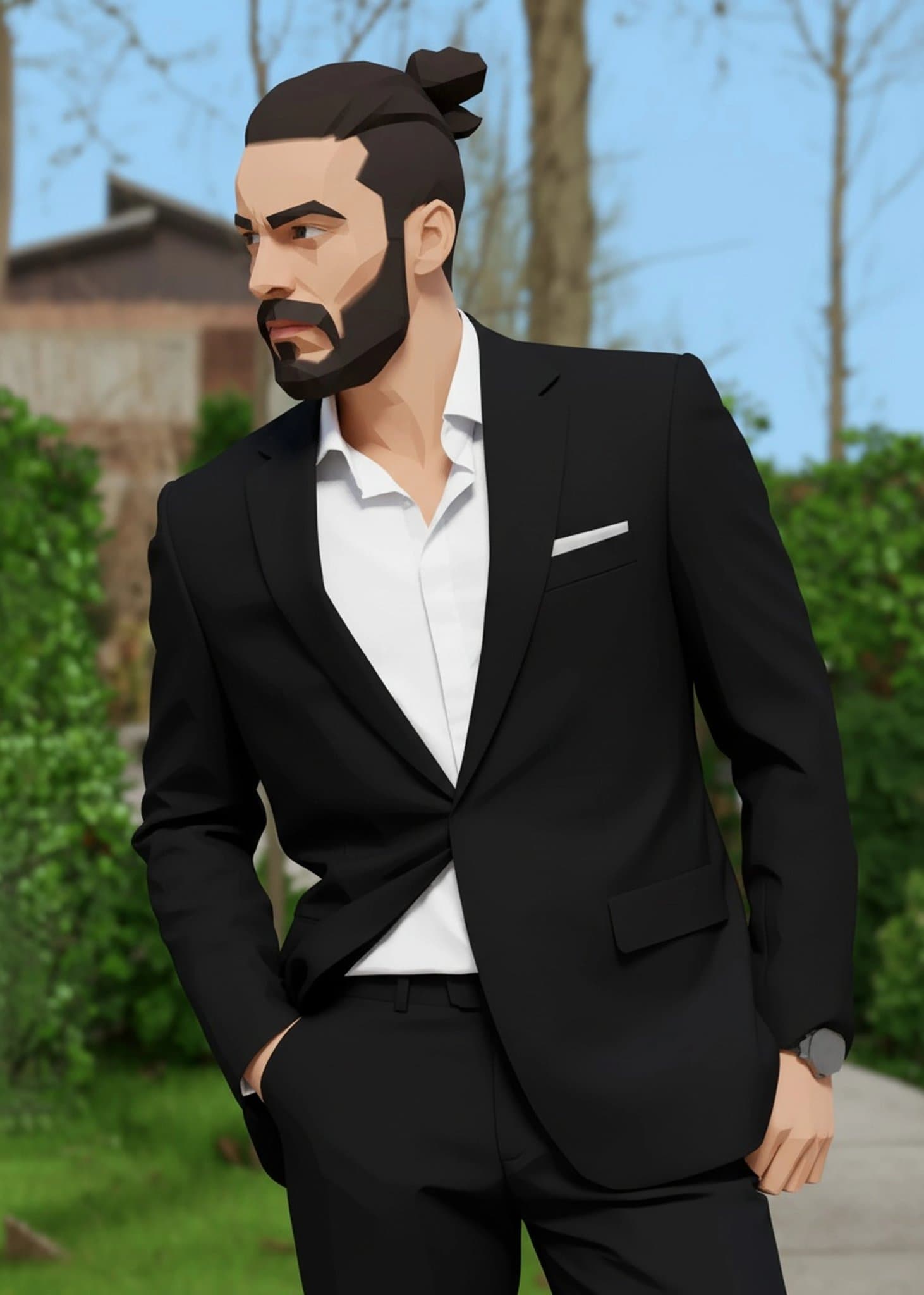 AI PS2 filter after transformation - portrait rendered in classic PlayStation 2 game style