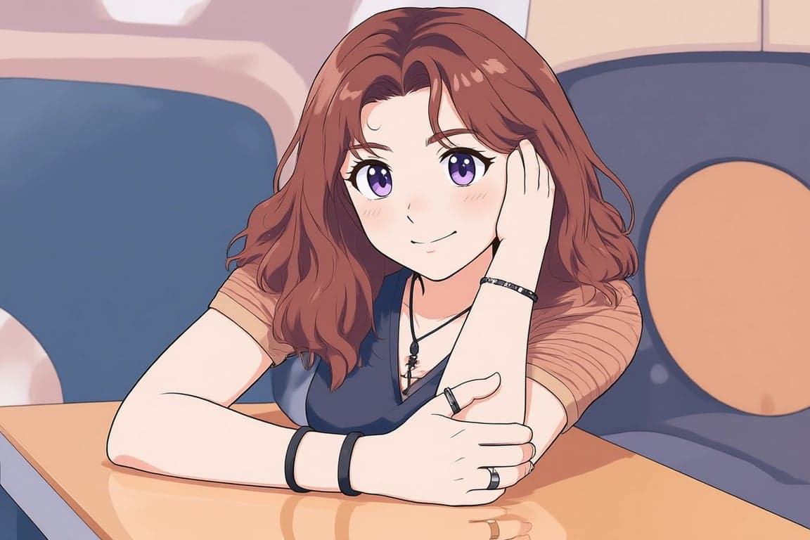 a portrait of a person illustrated in a modern shoujo anime style focusing on emotional softness, clean composition, and light pastel tones