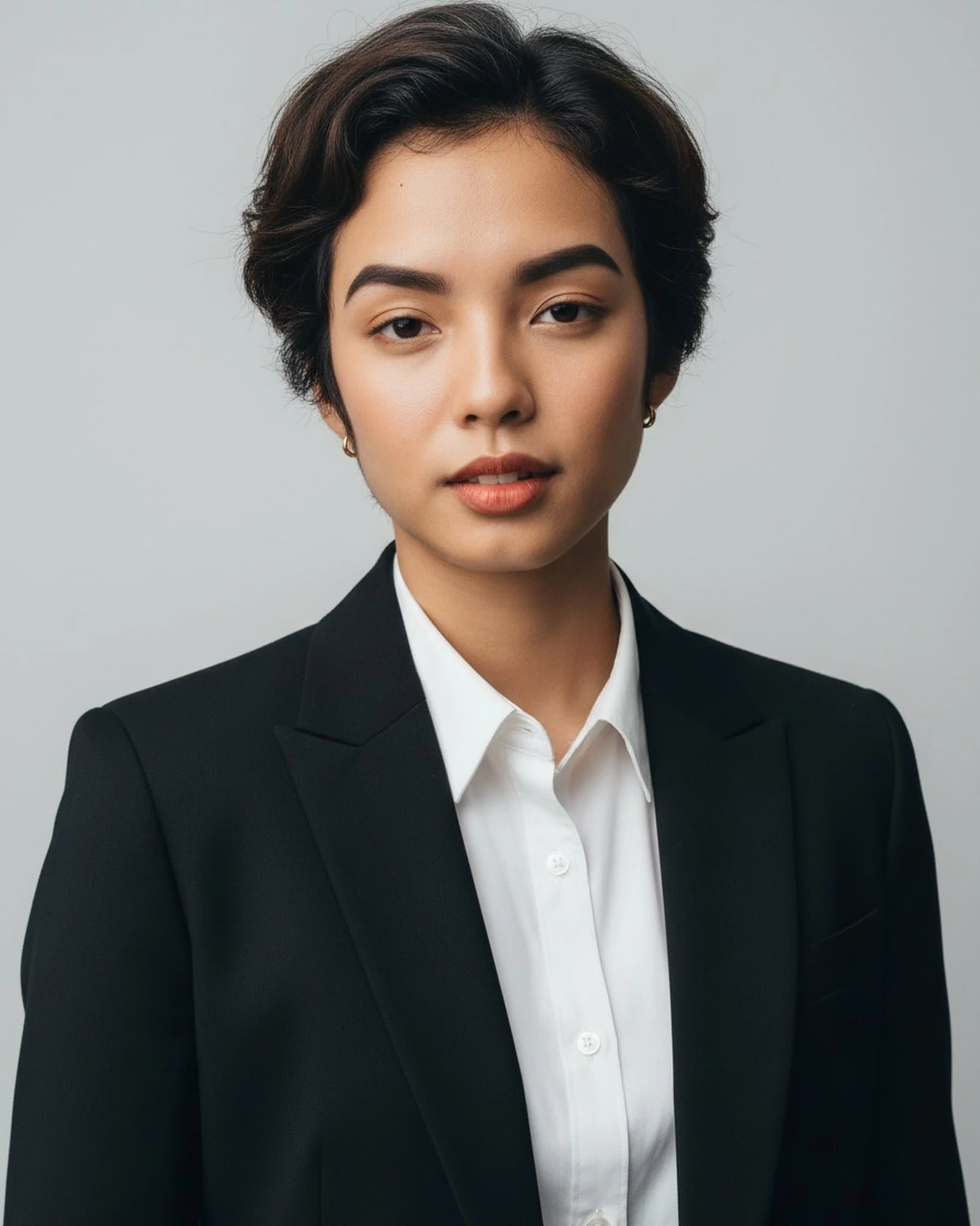 AI portrait generator after transformation - studio photo recreated as elegant digital artwork