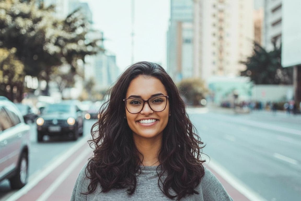 a portrait of a person enhanced to appear with thicker hair by increasing internal hair density and layered depth while keeping the external hairstyle unchanged; preserve hairline edges and length; avoid puffed or rounded shapes; maintain realistic strand flow and shine; do not change facial features, pose, or background; hair volume increase should be clearly visible but believable