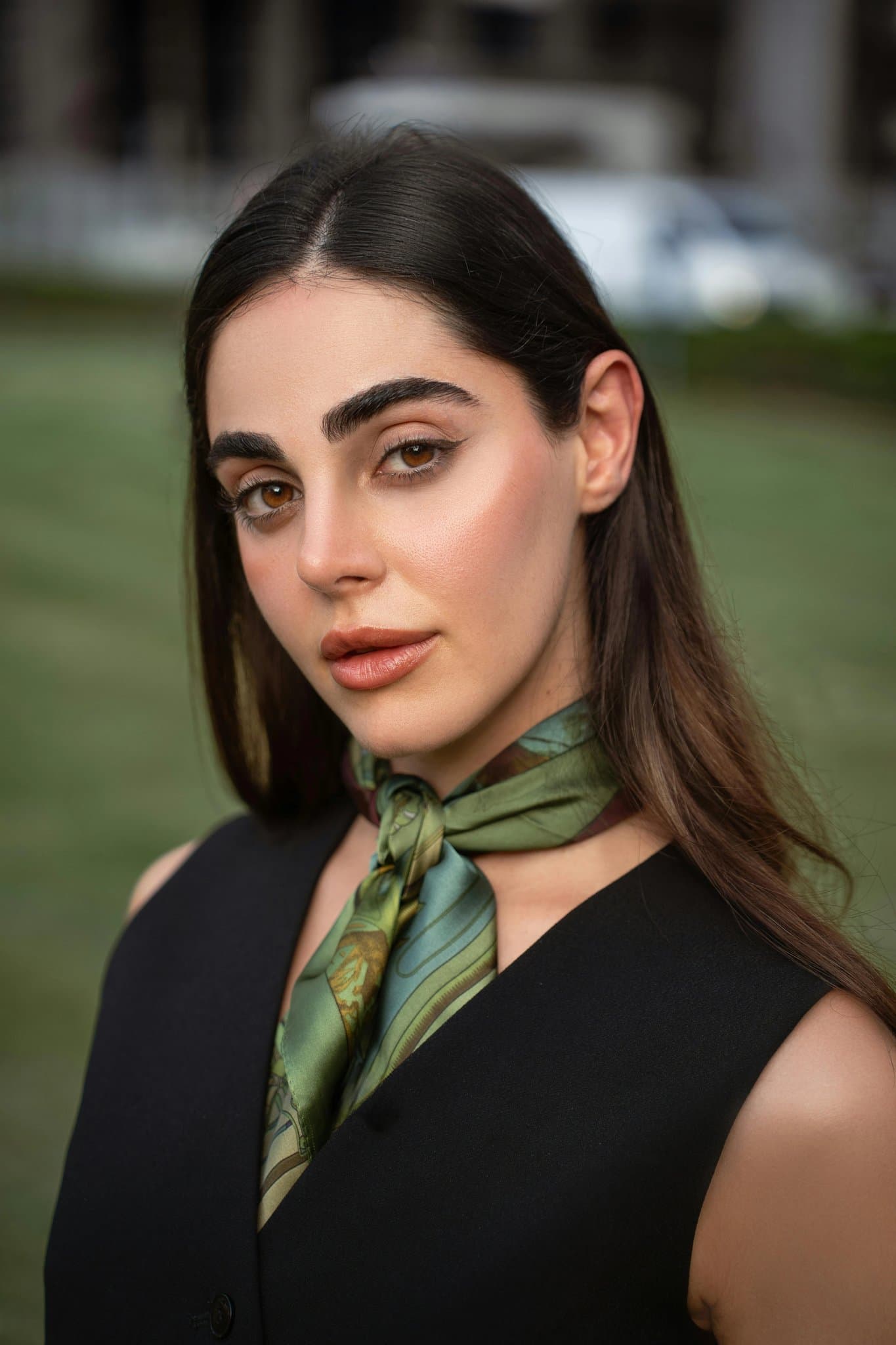 hair color filter before photo - portrait with slightly faded hair color and flat lighting