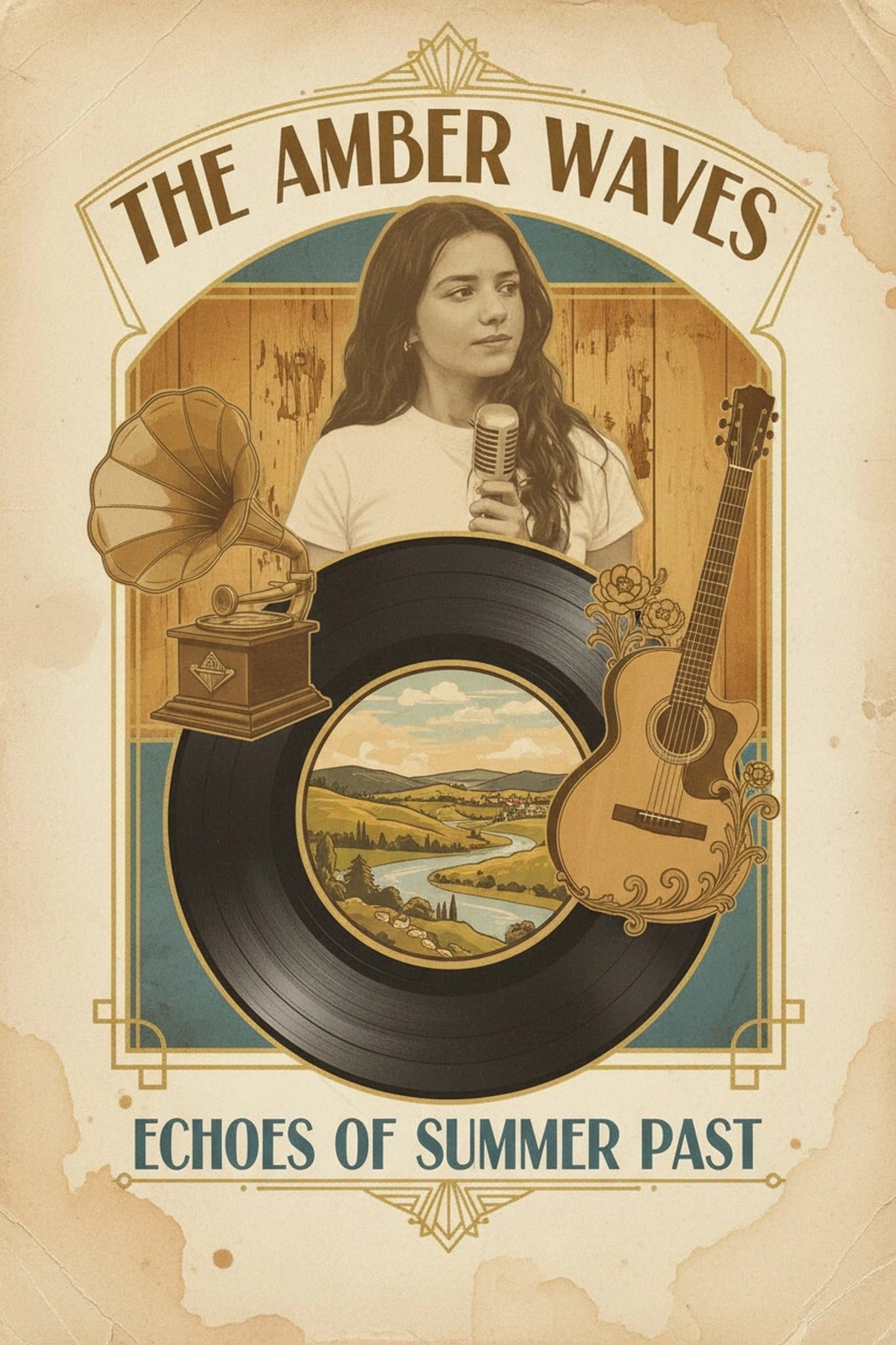 AI album cover maker after transformation - studio photo transformed into cinematic cover design