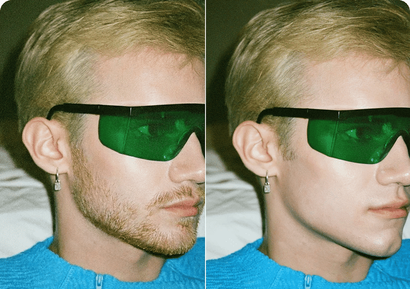 수염 필터 없음