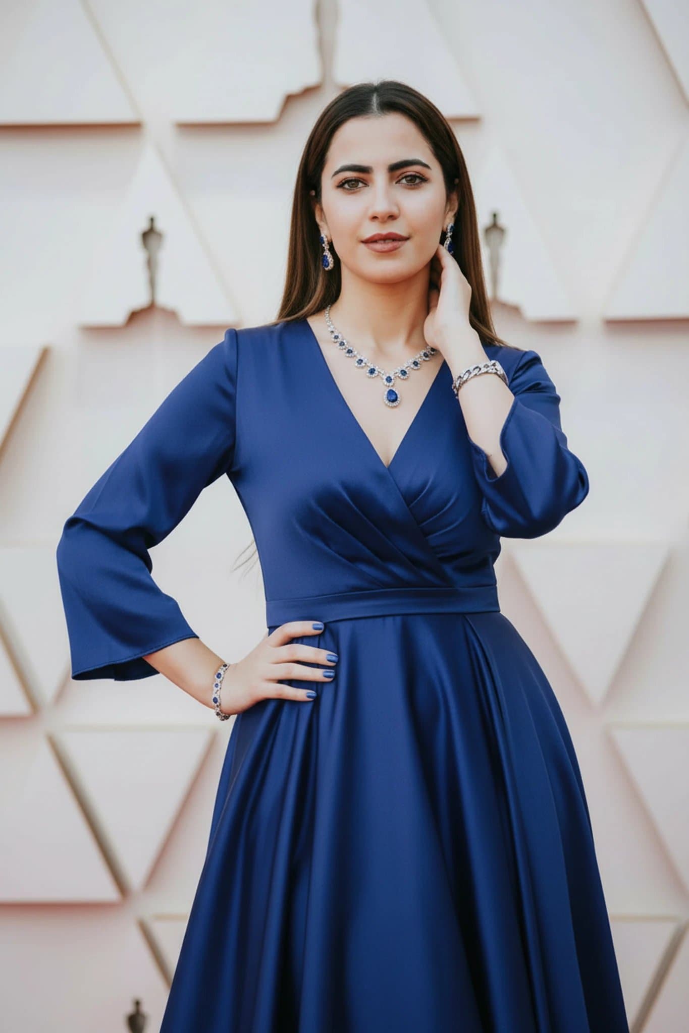 Red Carpet Dresses filter after transformation - portrait styled in glamorous red carpet fashion