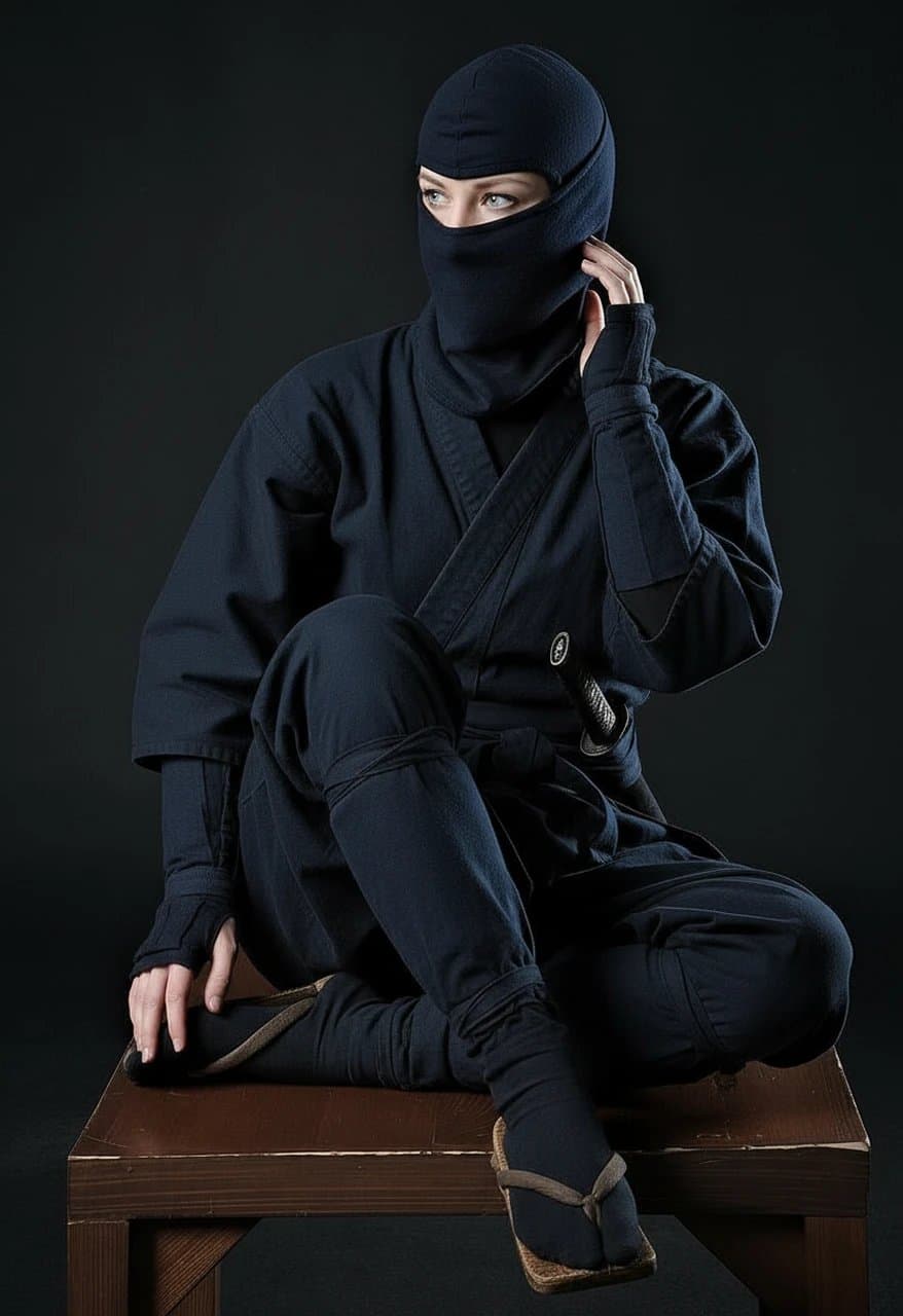 AI ninja outfit filter after transformation - influencer photo with realistic ninja attire